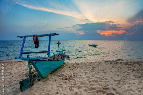 Old boat at the beach