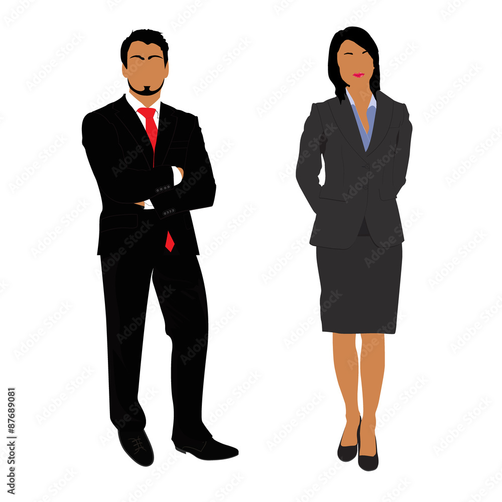 businessman and businesswoman isolated on white background, vector, illustration businessman and businesswoman isolated on white background, vector, illustration