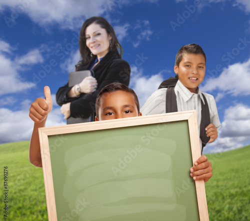 Young Boys with Blank Chalk...