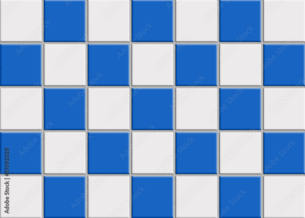 Blue and White tile wall texture background