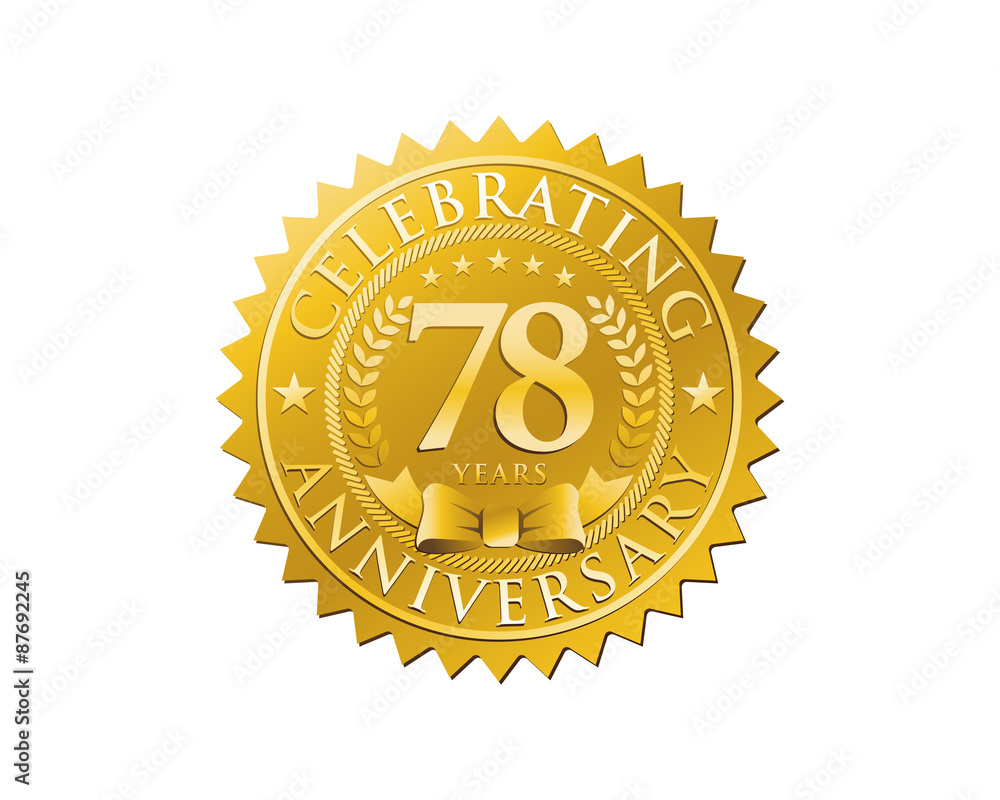 Fototapeta premium anniversary logo golden emblem 78