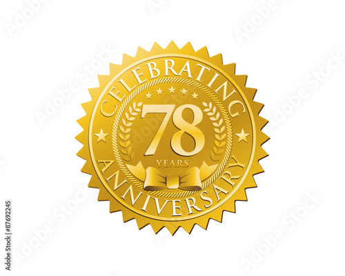 anniversary logo golden emblem 78