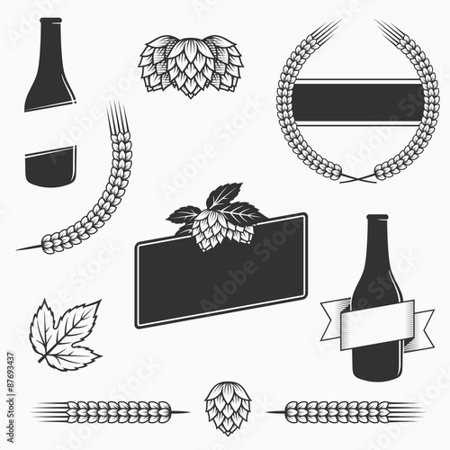 Vintage vector craft beer and brewery emblems, logos templates, labels, symbols  and design elements.