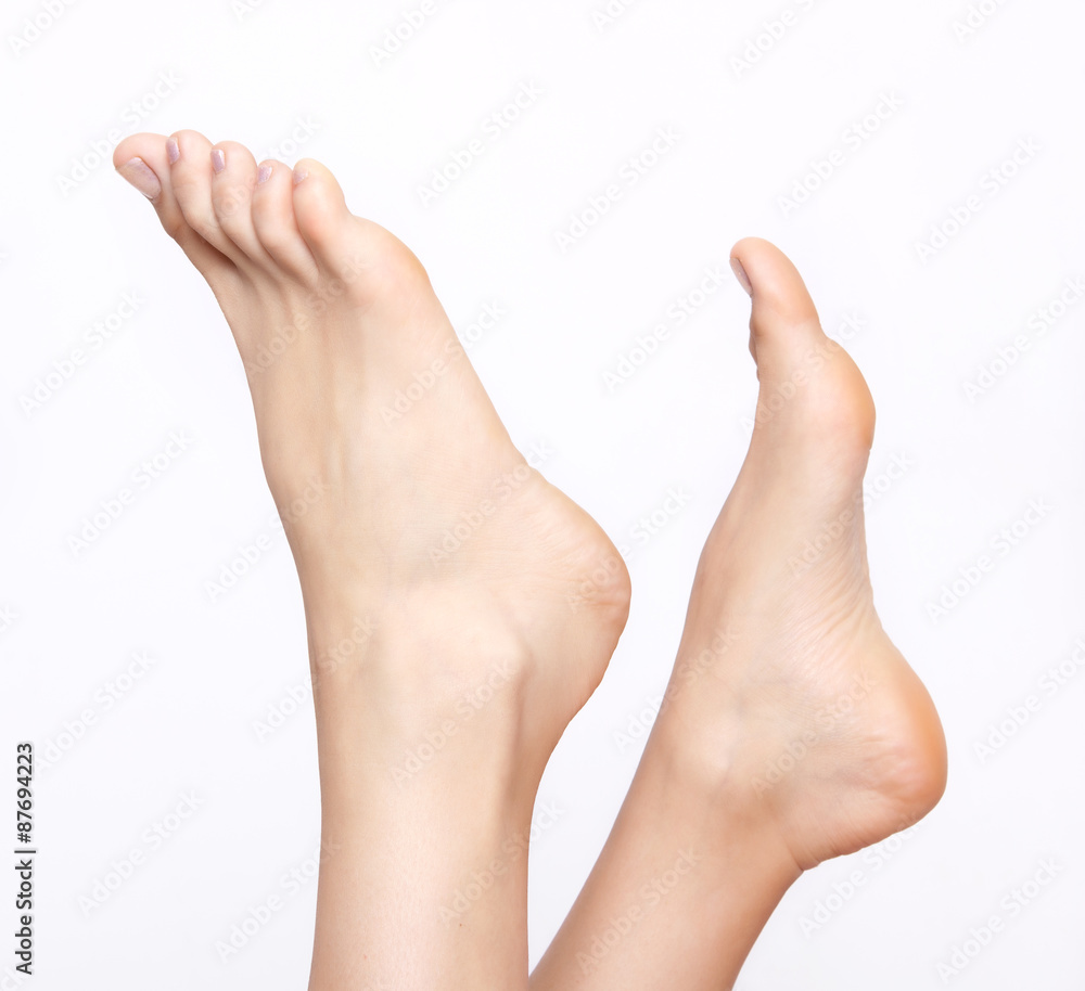 Sole of the female foot.Isolated Stock Photo