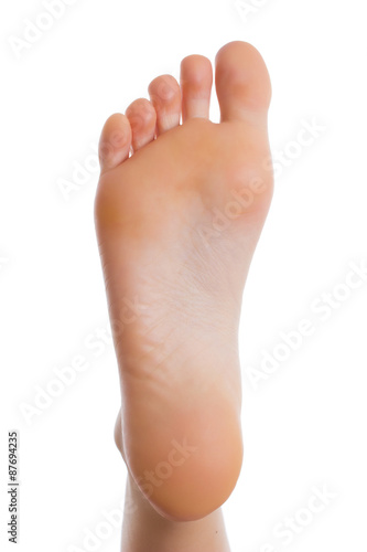 Sole of the female foot.Isolated photo