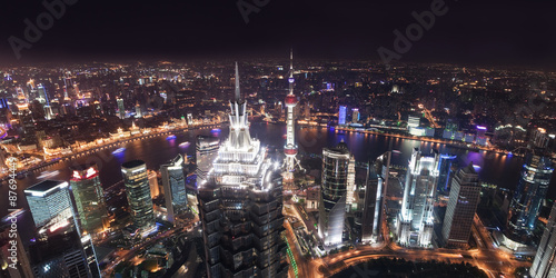 Photography Skyscrapers in Shanghai at night