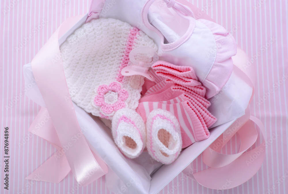 It's A Girl Pink Ribbon for Baby Gift or Shower