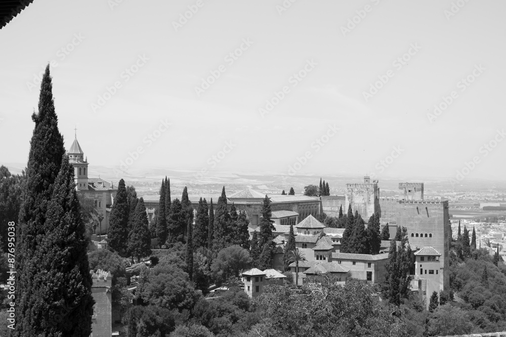 Alhambra in black and white