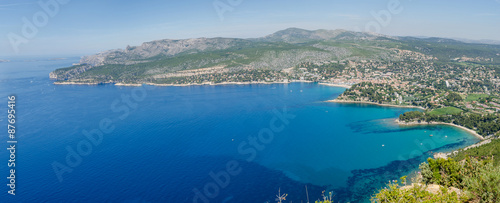Aerial view over Cassis in Provence, France