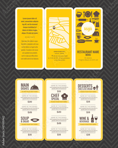 Modern Restaurant menu design pamphlet template