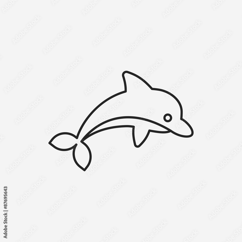 dolphin line icon