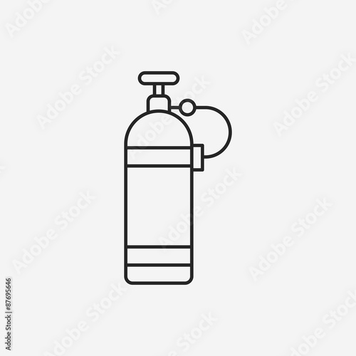 Oxygen bottles line icon
