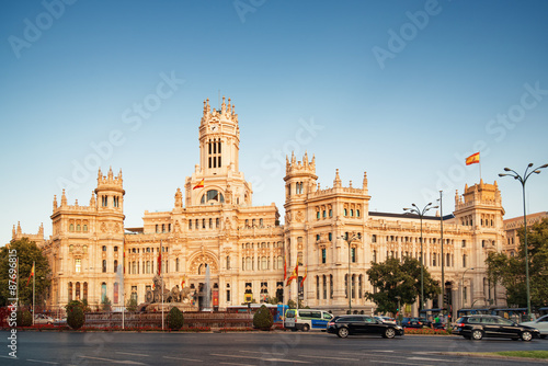 Main view of the Cybele Palace in Madrid, Spain