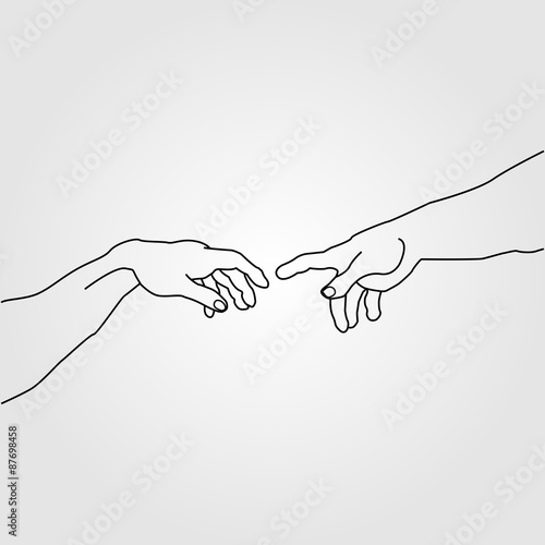 Hands showing the creation of Adam