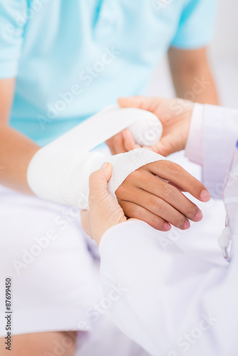 Bandaging wrist