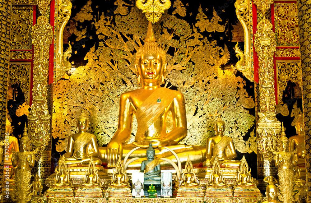 Golden buddha statue in Wat Ban Den temple Chiangmai Thailand Golden buddha statue in Wat Ban Den temple Chiangmai Thailand