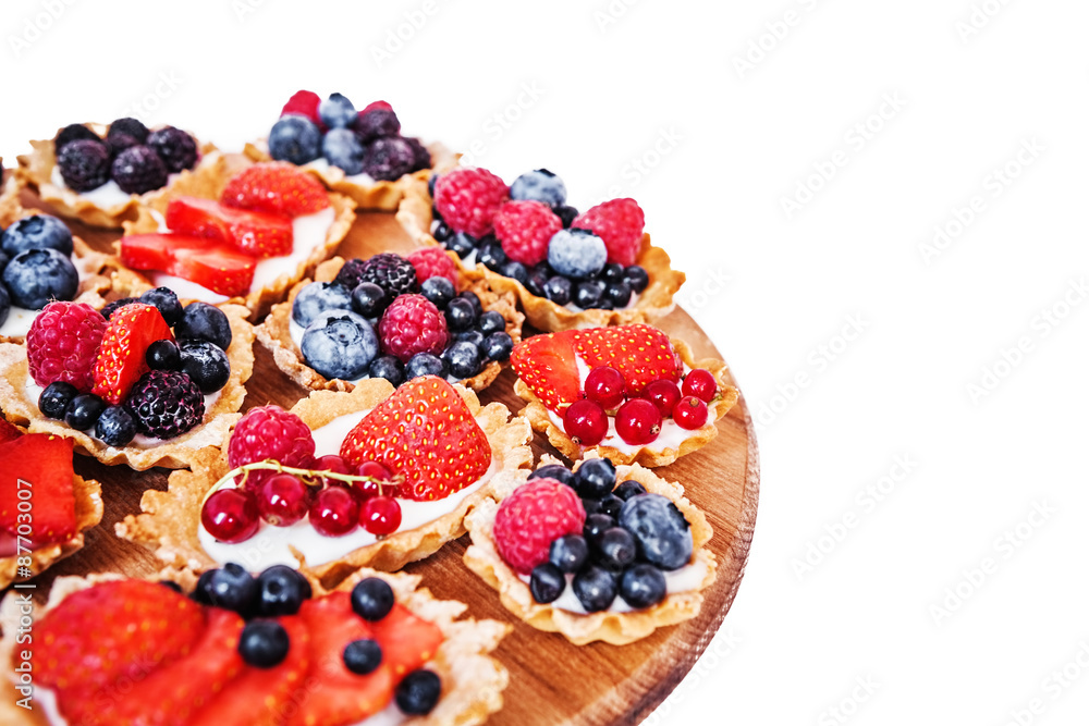 Sweet cakes with berries Sweet cakes with berries