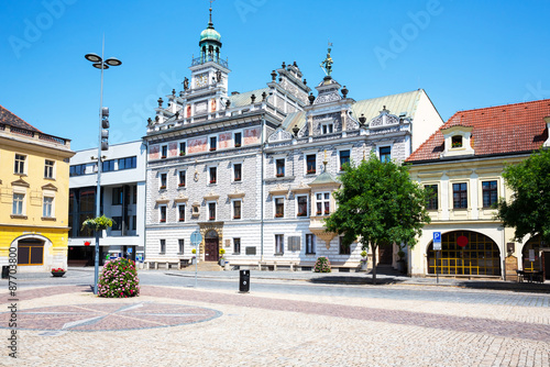 Kolin marketplace, view of City Hall, Czech Republic