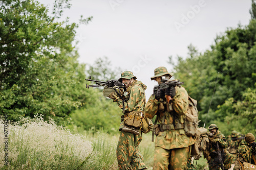 paratrooper airborne infantry in the forest