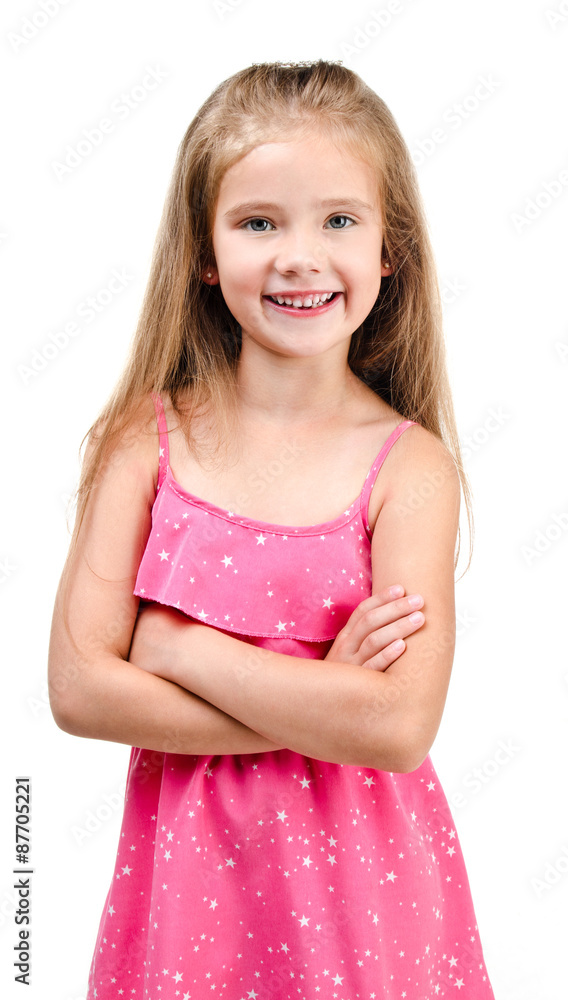 Portrait of smiling cute little girl isolated Portrait of smiling cute little girl isolated