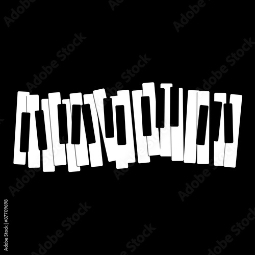 Piano keys musical notes creative concept. Vector graphic illustration.