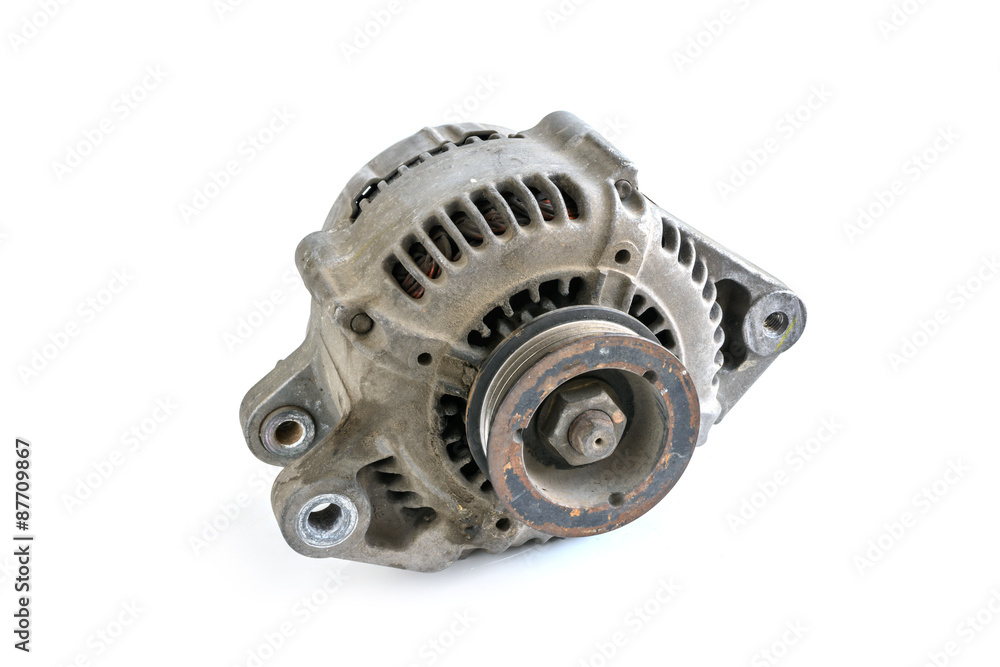 old used generator isolated on white background old used generator isolated on white background