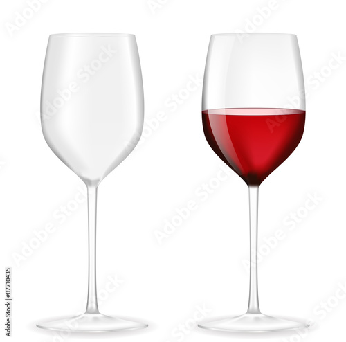 Red wine glasses
