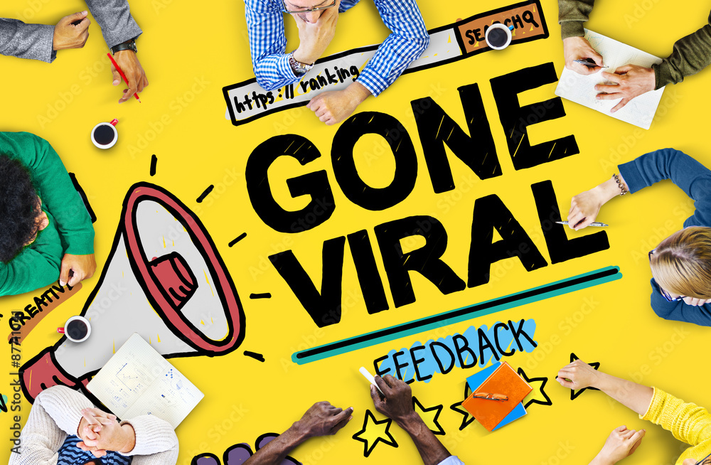 Obraz premium Gone Viral Popular Famous Share Post Concept