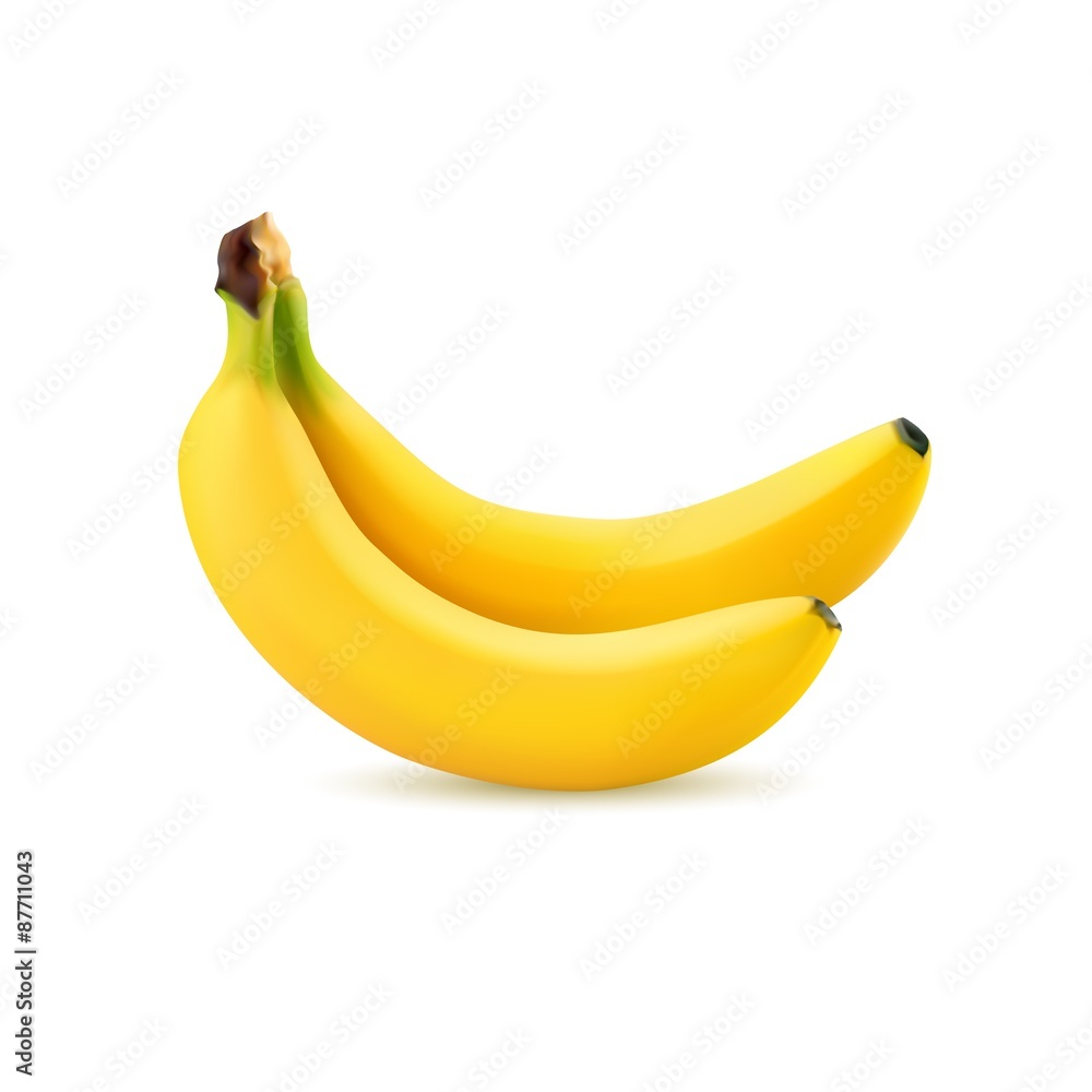 Bananas realistic illustration on white backgroud. Bananas realistic illustration on white backgroud.