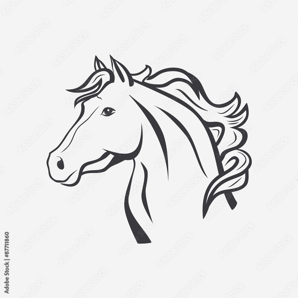 HORSE outline vector