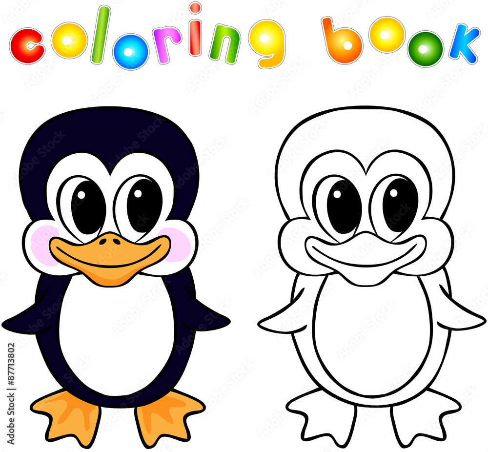 Funny cartoon penguin coloring book Funny cartoon penguin coloring book