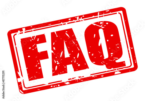 FAQ red stamp text