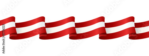 looping ribbon wave red white stripes