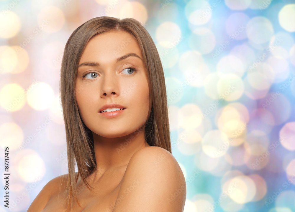 face of beautiful young happy woman with long hair face of beautiful young happy woman with long hair
