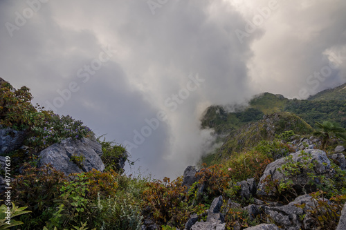 Mist floating high above the valley