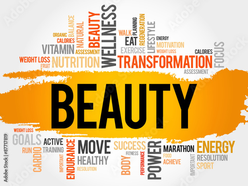 BEAUTY word cloud, fitness, sport, health concept