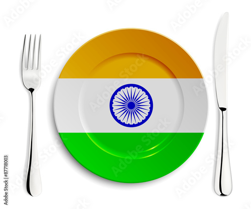Plate with flag of India
