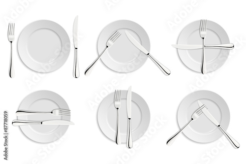 Dining etiquette, forks and knifes signals