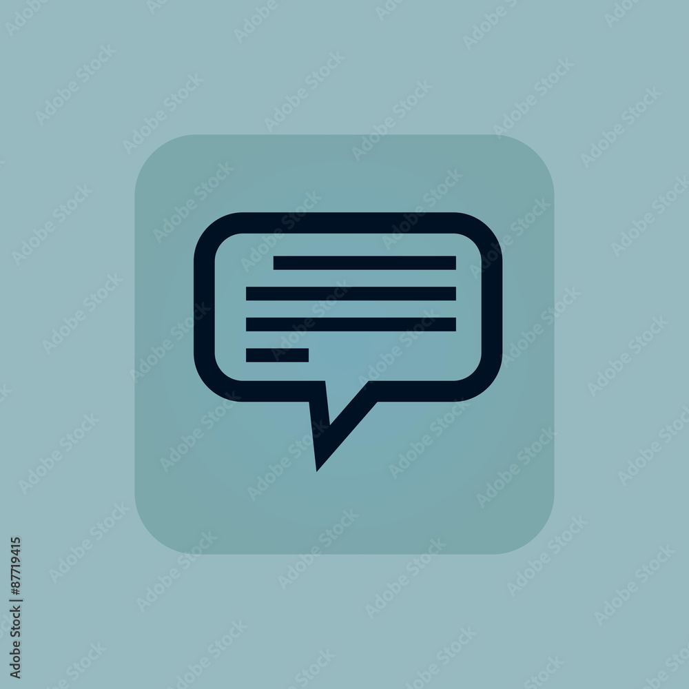 Pale blue text message icon Pale blue text message icon