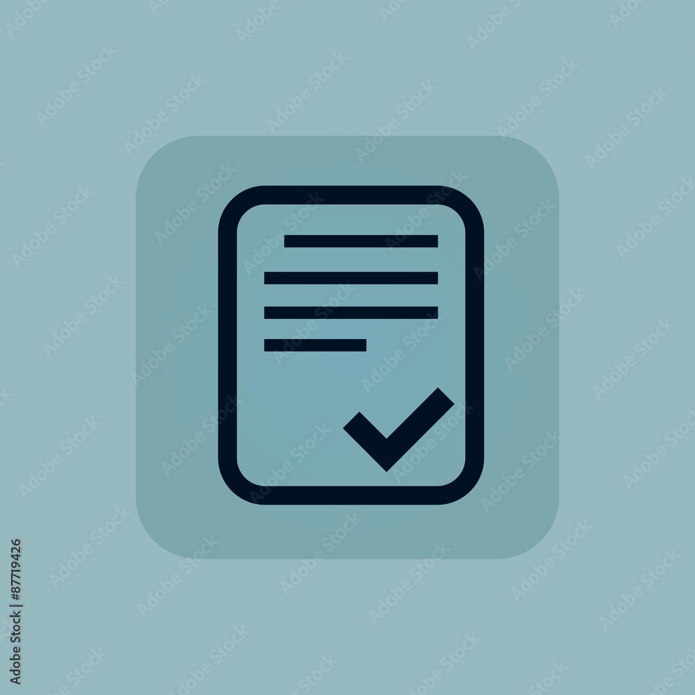 Pale blue accepted document icon