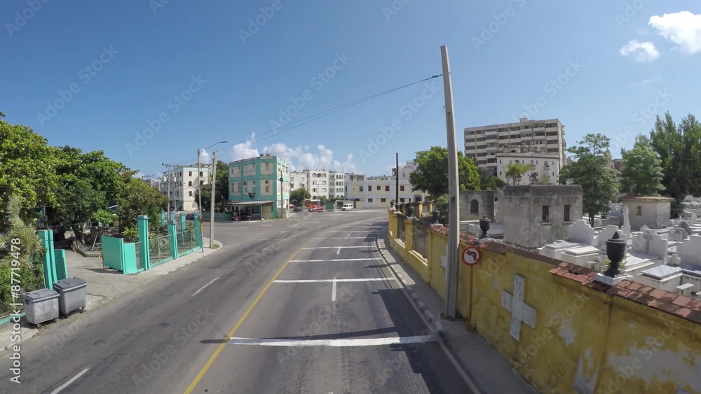 Driving in Cementerio Santa Ifigenia, Havana, Cuba Driving in Cementerio Santa Ifigenia, Havana, Cuba