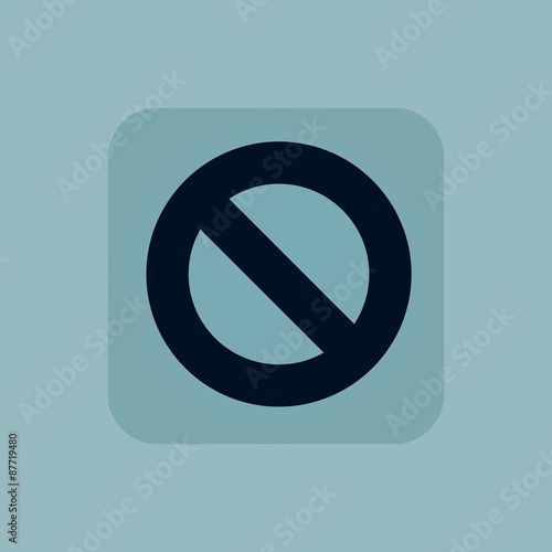 Pale blue NO sign icon