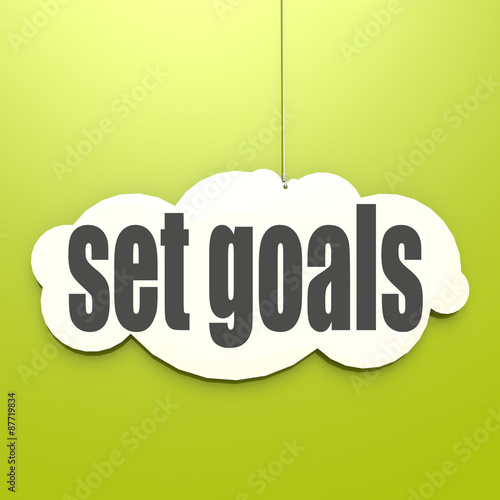 White cloud with set goals