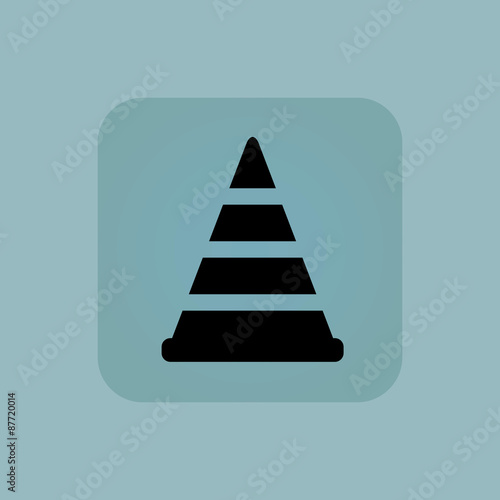 Pale blue traffic cone icon