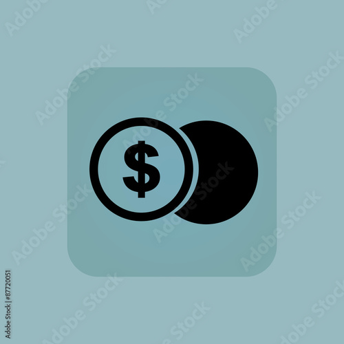 Pale blue dollar coin icon