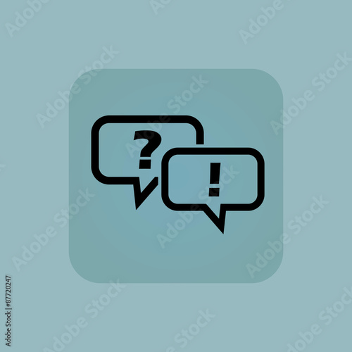 Pale blue question answer icon