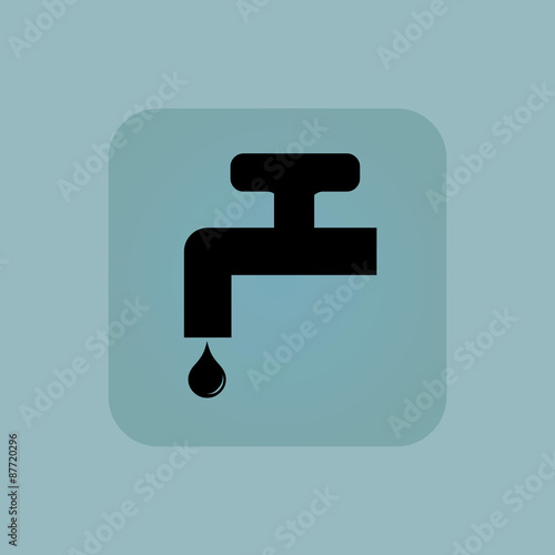 Pale blue water tap icon
