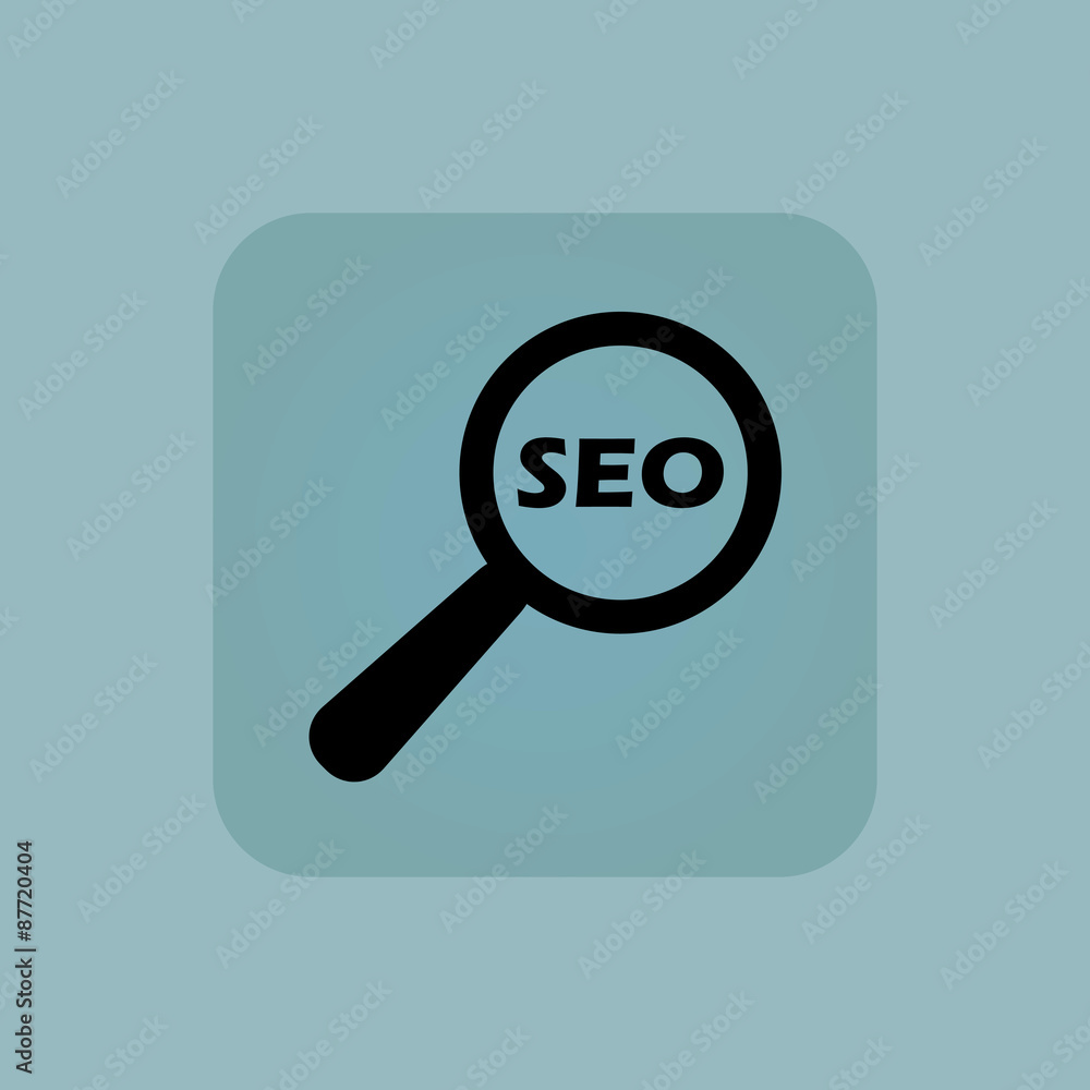 Pale blue SEO search icon