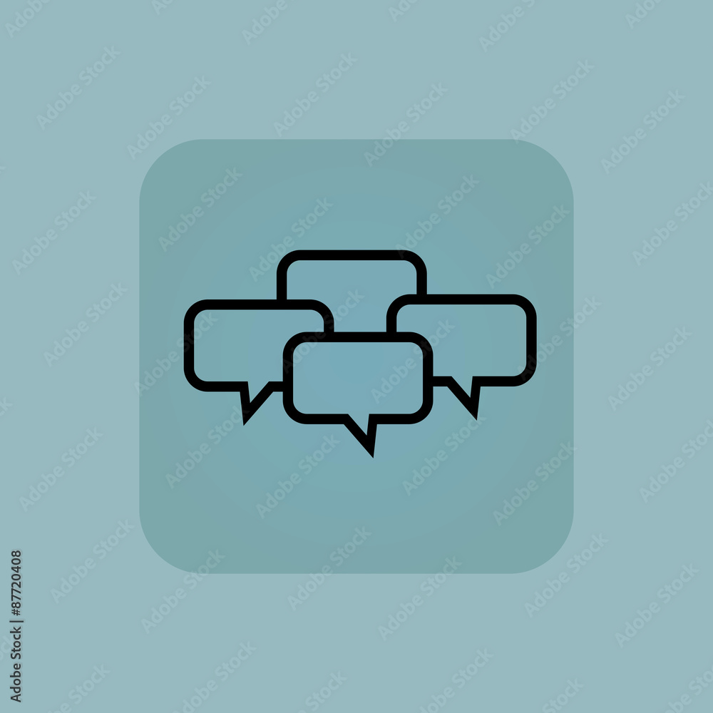 Fototapeta premium Pale blue chat conference icon