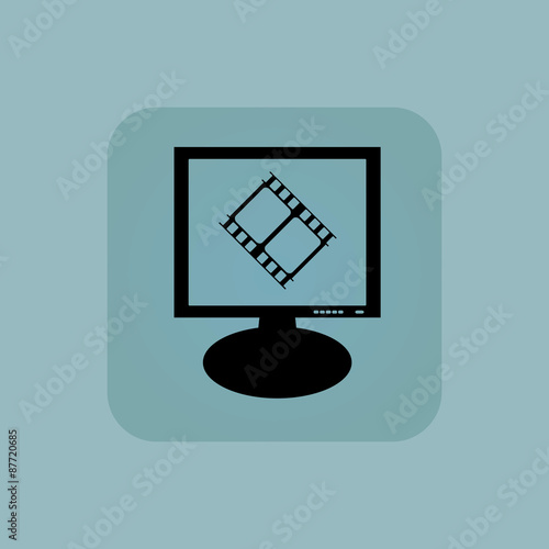 Pale blue movie monitor icon